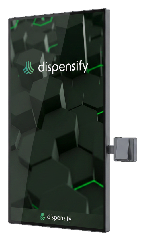 Dispensify Giosk 43W wall mount 43 inch kiosk system